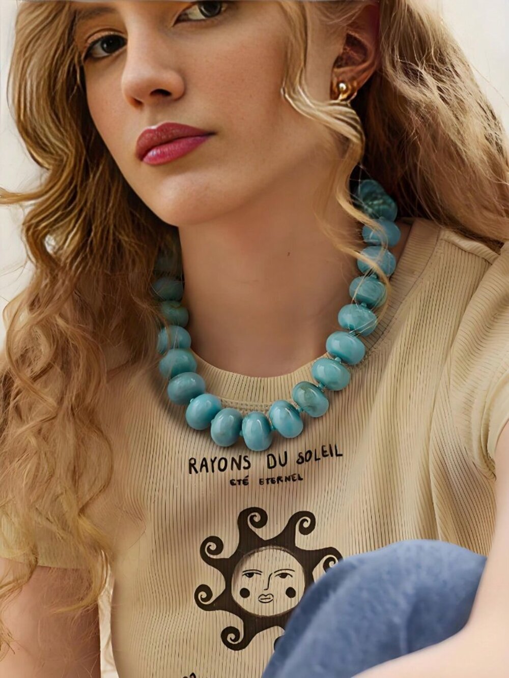 Casual Women's blue Dopamine Beaded Necklace